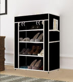 4 Rack Collapsible Wardrobe Cabinet and Shoe Rack - Easy installation & portable
