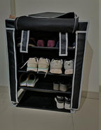 4 Rack Collapsible Wardrobe Cabinet and Shoe Rack - Easy installation & portable