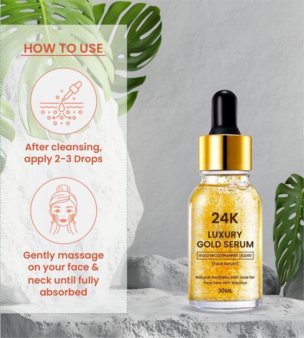 24K Gold Face Serum improves Dullness Reduces fine lines (Pack Of 2)
