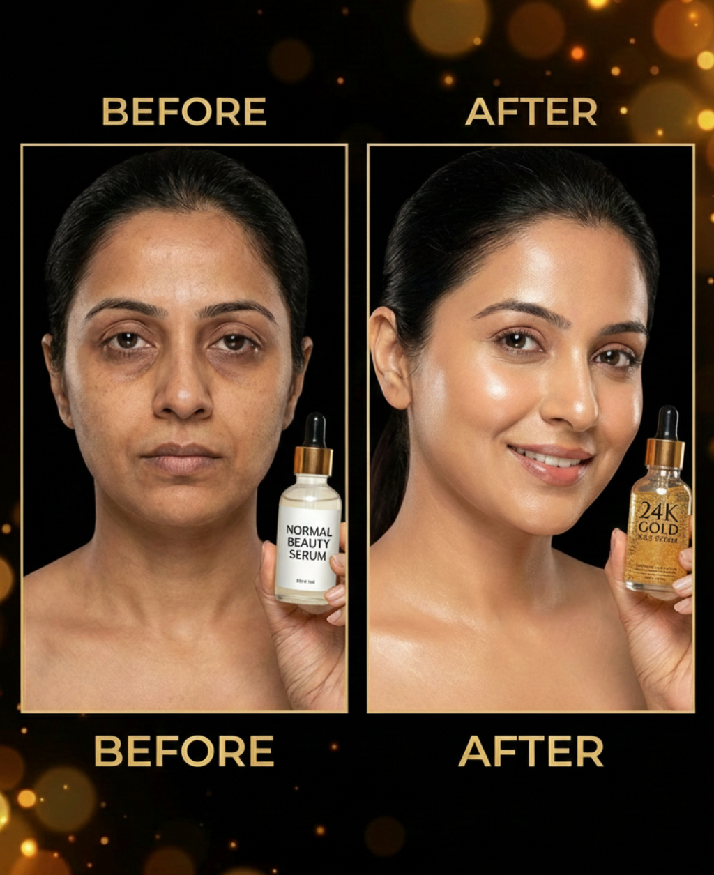 24K Gold Face Serum improves Dullness Reduces fine lines (Pack Of 2)